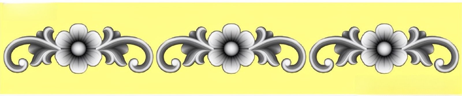 Mix - MIX-87 Floral Decorative Border Relief 3D Model